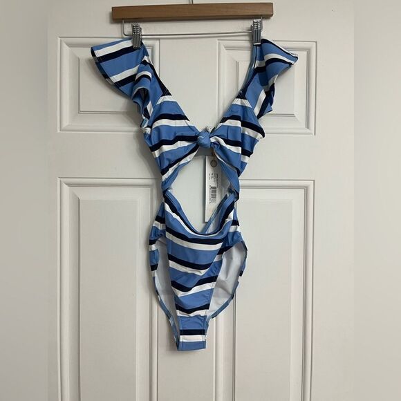 Tanya Taylor Coraline Stripe Cutout One-Piece Swimsuit NWT Size XS - Picture 2 of 7